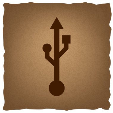 USB işareti. Vintage etkisi