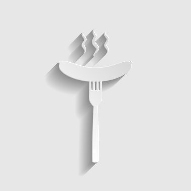 Çatal simgesinde sosis