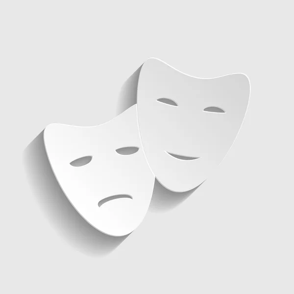 Ikona divadlo veselé a smutné maskami — Stockový vektor