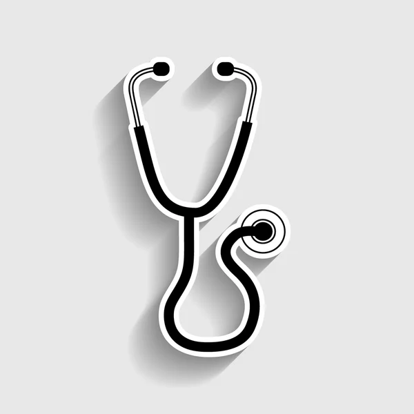 Stethoskopzeichen. Sticker-Symbol — Stockvektor