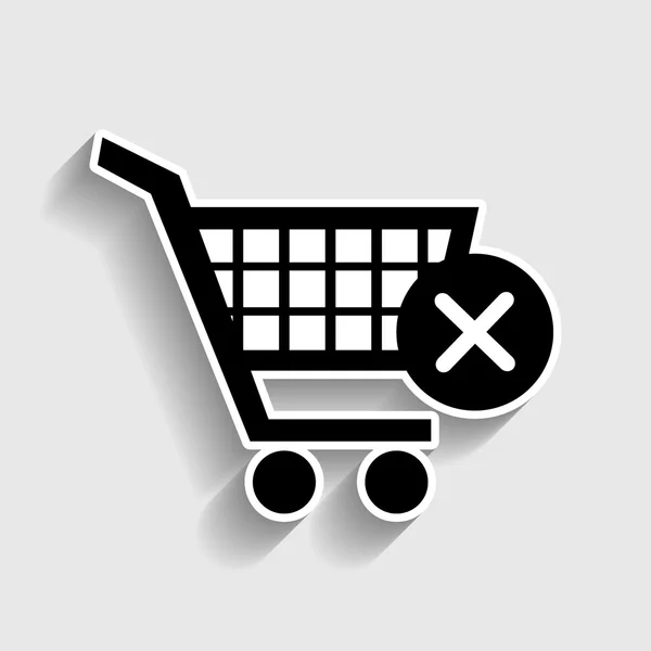 Shopping Cart and X Mark Icon, delete sign — Stock Vector