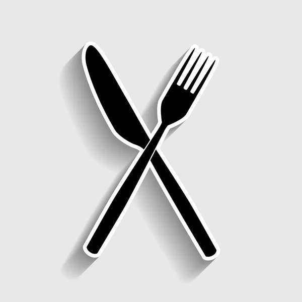 Tenedor y cuchillo signo — Vector de stock