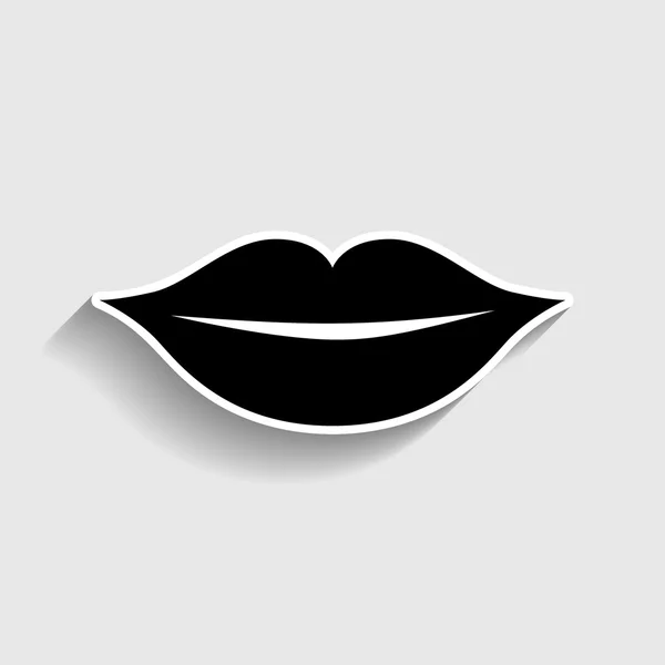 Lippen ondertekenen. Sticker stijlicoon — Stockvector