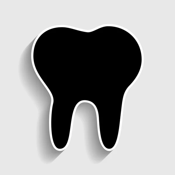 Segno di denti. Icona stile adesivo — Vettoriale Stock
