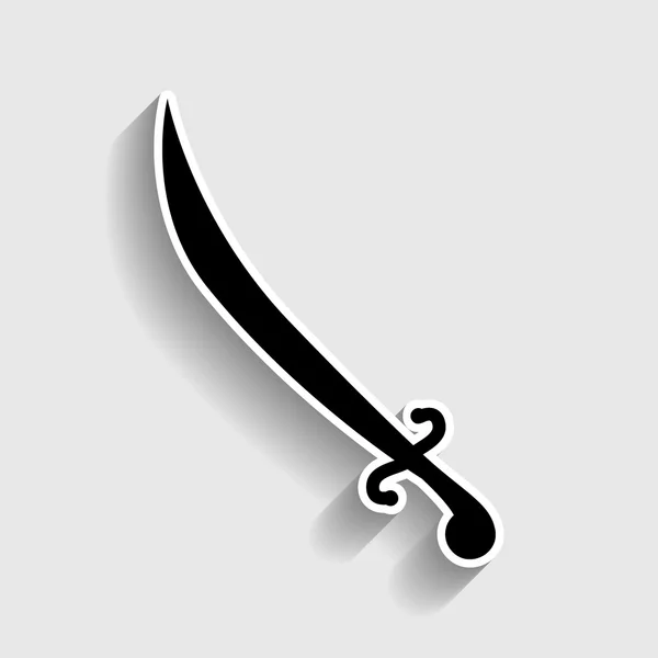 Signo de espada. Icono de estilo de etiqueta — Vector de stock