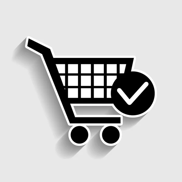Shoppingvagn och markera ikonen — Stock vektor
