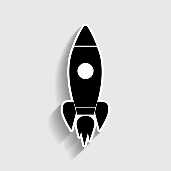 Raket teken. Sticker stijlicoon — Stockvector