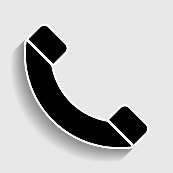 Τηλέφωνο σημάδι. Εικονίδιο στυλ αυτοκόλλητο — Διανυσματικό Αρχείο