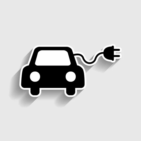 Eco señal de coche eléctrico — Vector de stock