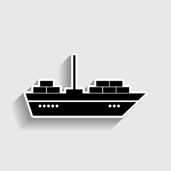 Ship sign. Sticker style icon — Stock Vector