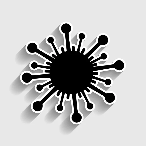 Signo de virus. Icono de estilo de etiqueta — Archivo Imágenes Vectoriales