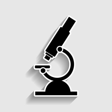 Mikroskop işareti. Etiket stil ikonu