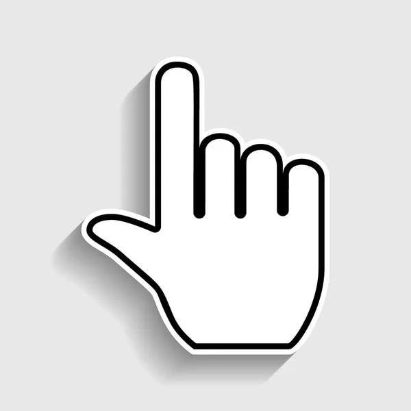 Ręka znak. Ikona stylu naklejki — Wektor stockowy