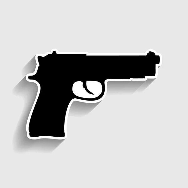 Señal de pistola. Icono de estilo de etiqueta — Vector de stock