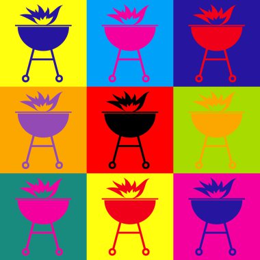 Yangın simgesi ile Barbekü