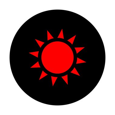 Güneş imzala. Kırmızı vektör simgesi