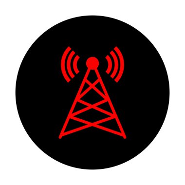 Anten işareti. Kırmızı vektör simgesi