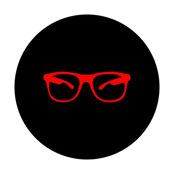 Señal de gafas de sol. Icono vector rojo — Archivo Imágenes Vectoriales