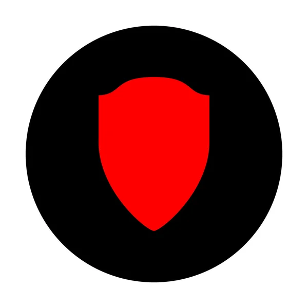 Sinal de escudo. Ícone vetorial vermelho —  Vetores de Stock