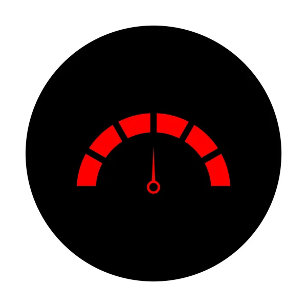 Segnale del tachimetro. Icona del vettore rosso — Vettoriale Stock