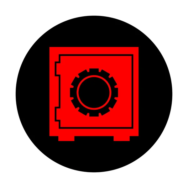 Safe icon. Red vector icon — Stock Vector