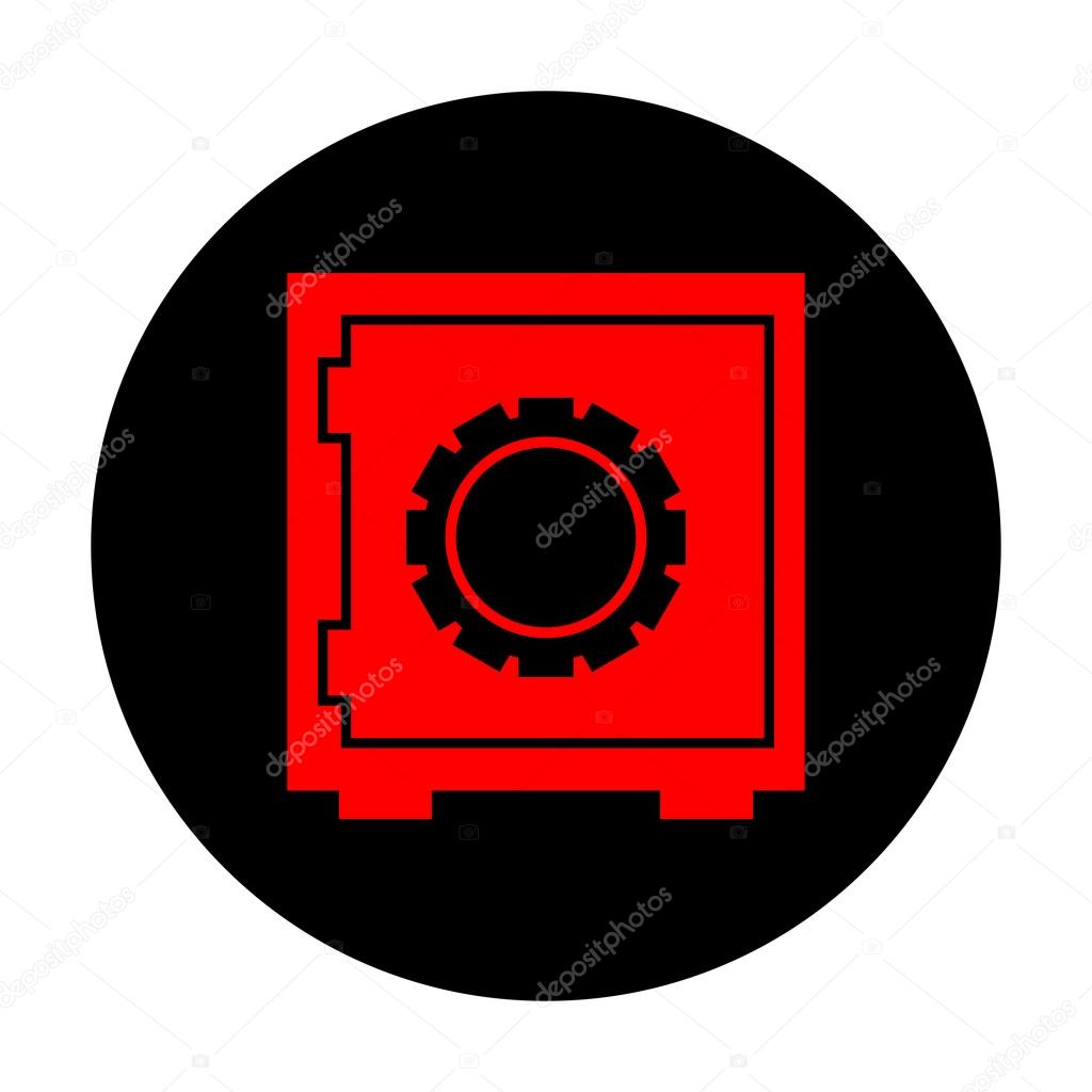 Safe icon. Red vector icon