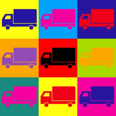 Teslim oturum. Popüler sanat stil Icons set