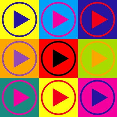 İşareti oynamak. Popüler sanat stil Icons set