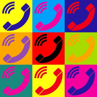 Telefon işareti. Popüler sanat stil Icons set
