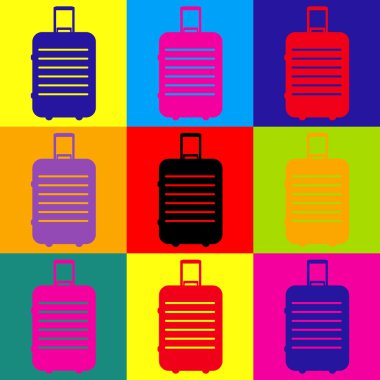 Bagaj işareti. Popüler sanat stil Icons set