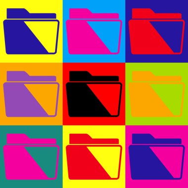 Klasör işareti. Popüler sanat stil Icons set