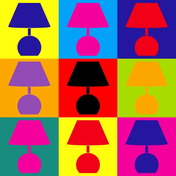 Señal de lámpara. Conjunto de iconos de estilo pop-art — Vector de stock