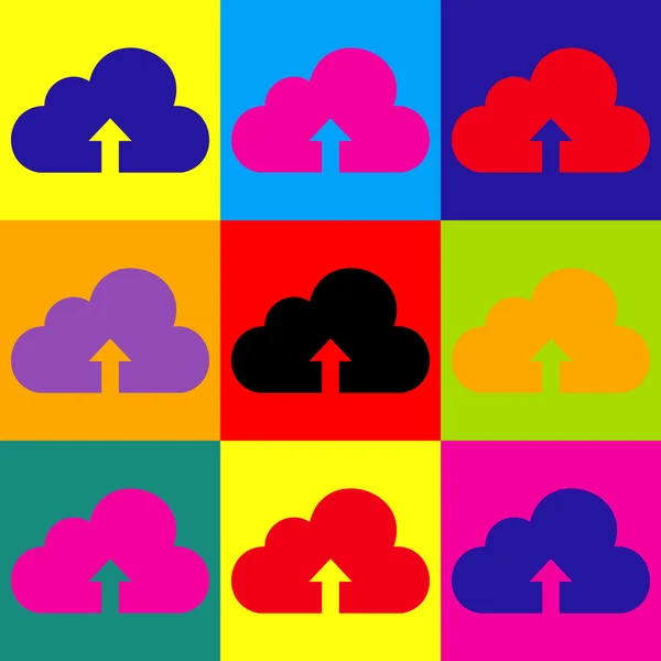 Signo de nube. Conjunto de iconos de estilo pop-art — Vector de stock