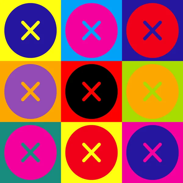 Segno incrociato. Set di icone in stile pop-art — Vettoriale Stock