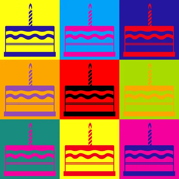 Születésnapi torta-jel — Stock Vector