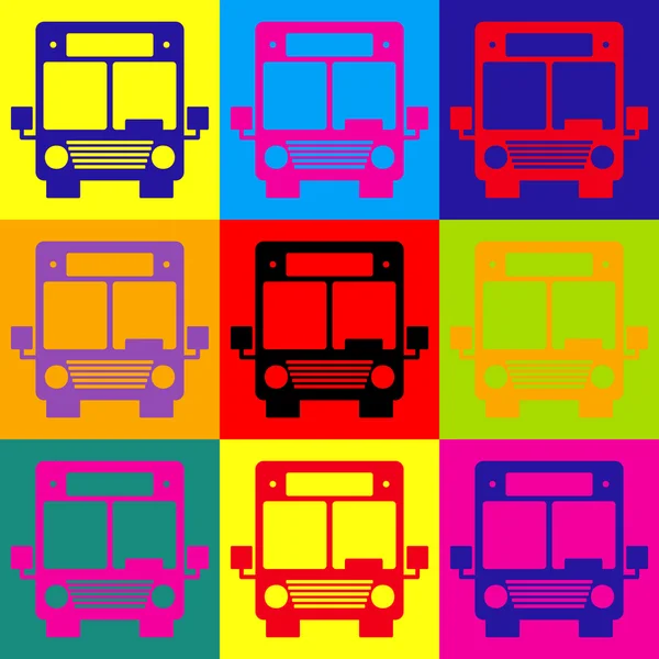 Sinal de autocarro. Conjunto de ícones de estilo pop-art —  Vetores de Stock