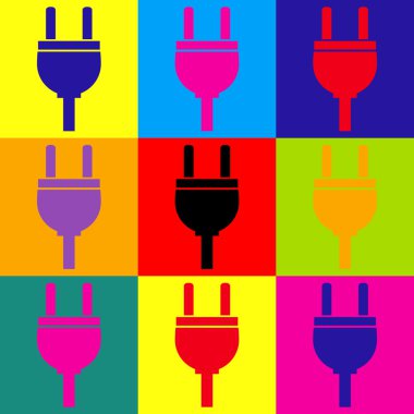 Soket işareti. Popüler sanat stil Icons set