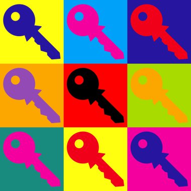 Anahtar işareti. Popüler sanat stil Icons set