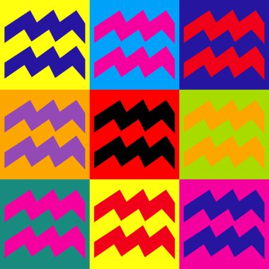 Kova üye. Popüler sanat stil Icons set