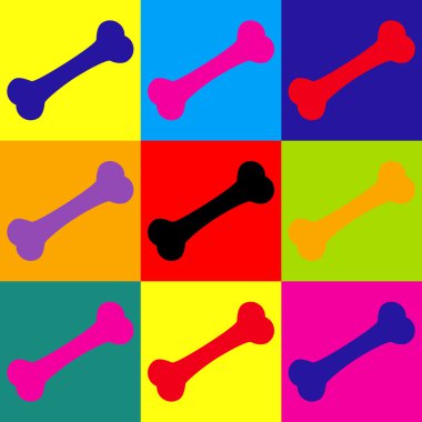 Kemik işareti. Popüler sanat stil Icons set