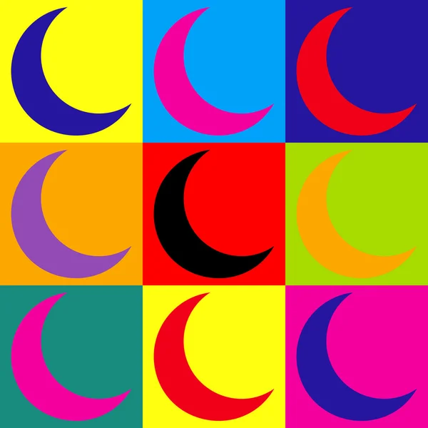 Signo lunar. Conjunto de iconos de estilo pop-art — Vector de stock