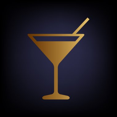 Kokteyl işareti. Altın stil ikonu