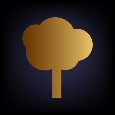 Ağaç işareti. Altın stil ikonu