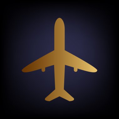 Uçak işareti. Altın stil ikonu