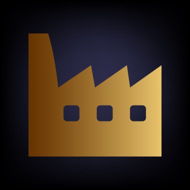 Fabrika işareti. Altın stil ikonu