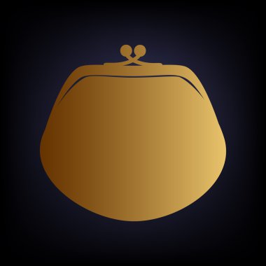 Çanta işareti. Altın stil ikonu