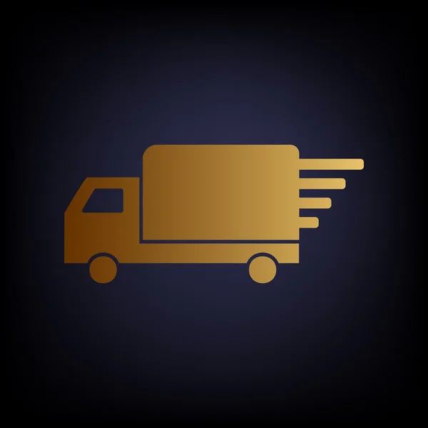 Panneau de livraison. icône de style doré — Image vectorielle