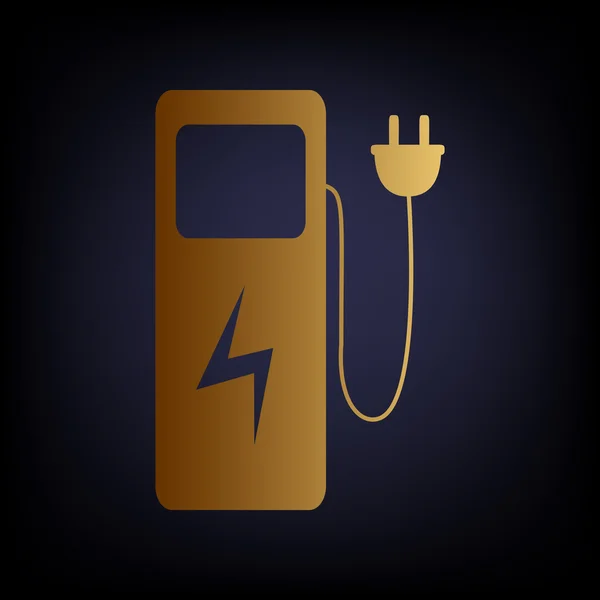 Borne de recharge voiture électrique signe — Image vectorielle