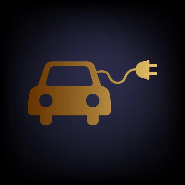 Eco señal de coche eléctrico — Vector de stock