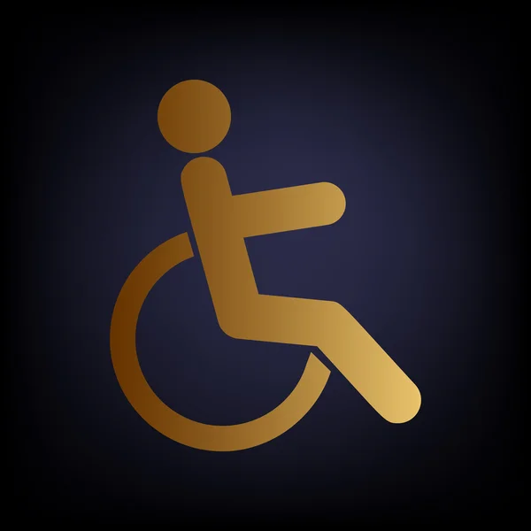 Знак инвалида. Значок Золотого стиля — стоковый вектор